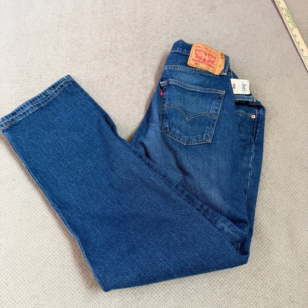 Vintage 2000s Levis 501 Original Fit Straight Leg Blue Jeans Mens 34x32 NWT